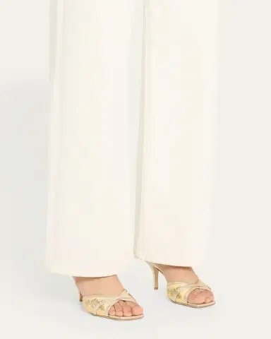 Malone Souliers Perla Raffia Metallic Stiletto Slide Sandals | Thumbnail 2
