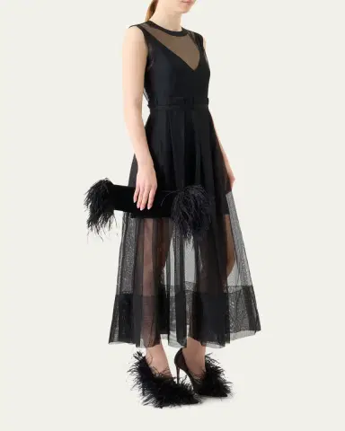 Akris Anouk Small Clutch Bag with Feather Trim | Thumbnail 2 Akris Anouk Small Clutch Bag with Feather Trim | Thumbnail 2