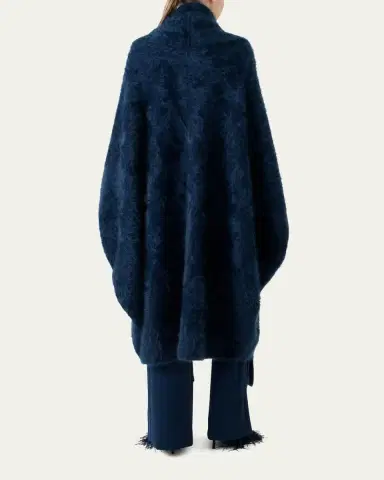 Akris Brushed Cashmere Hooded Long Cape Coat | Thumbnail 3