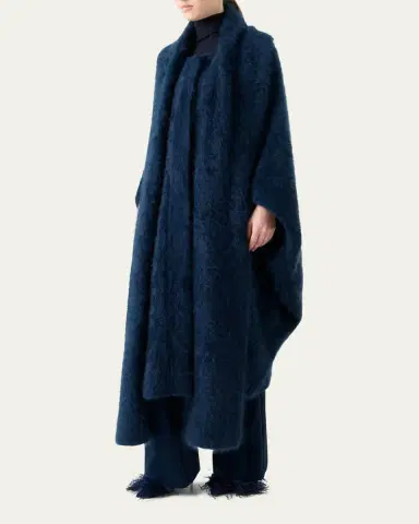 Akris Brushed Cashmere Hooded Long Cape Coat | Thumbnail 4