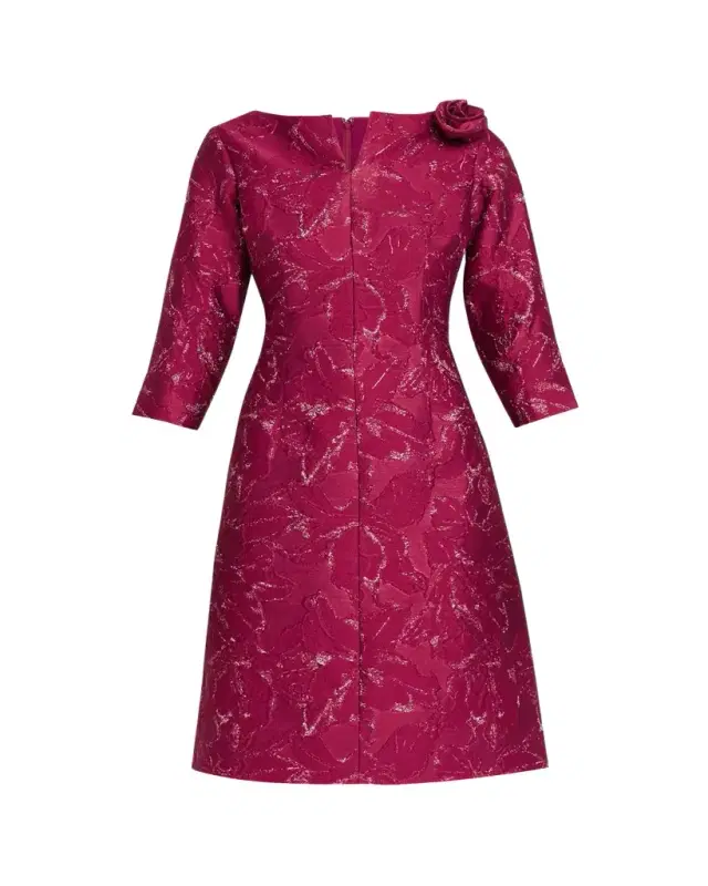 Rickie Freeman for Teri Jon Ruched Floral Off-The-Shoulder Midi Dress