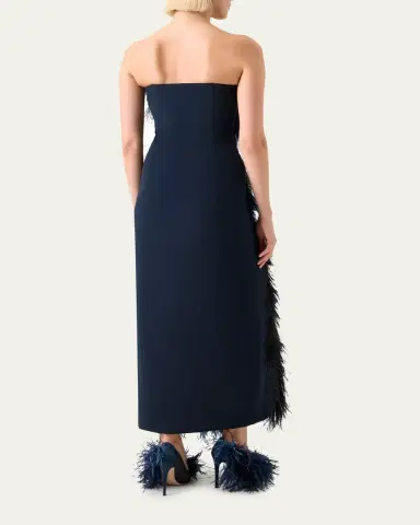 Akris Strapless Ostrich Feather Gown | Thumbnail 3