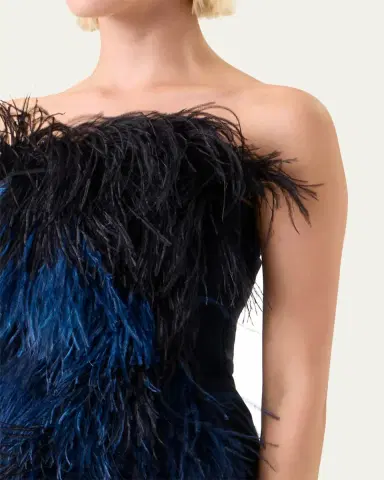 Akris Strapless Ostrich Feather Gown | Thumbnail 5