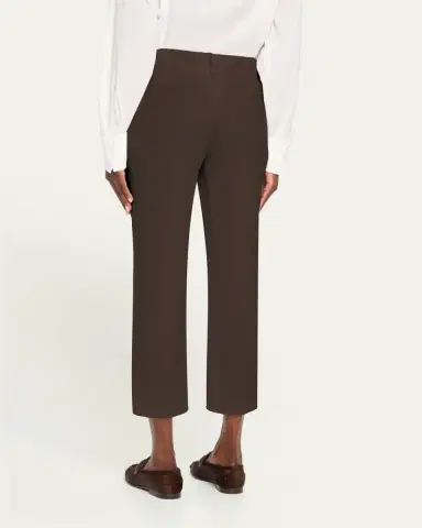 Brunello Cucinelli Silk Crepe Cady Tailored Straight-Leg Pull-On Pants | Thumbnail 3 Brunello Cucinelli Silk Crepe Cady Tailored Straight-Leg Pull-On Pants | Thumbnail 3