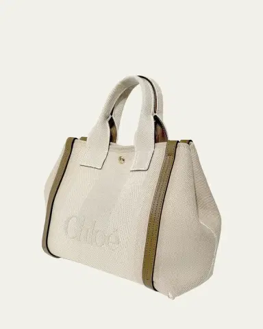 Chloé Small Tote Bag in Jacquard Canvas | Thumbnail 4 Chloé Small Tote Bag in Jacquard Canvas | Thumbnail 4