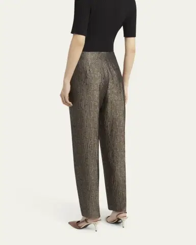 Giorgio Armani Geo Silk Jacquard Tapered-Leg Trousers | Thumbnail 3