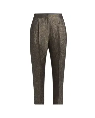 Giorgio Armani Geo Silk Jacquard Tapered-Leg Trousers | Thumbnail 1