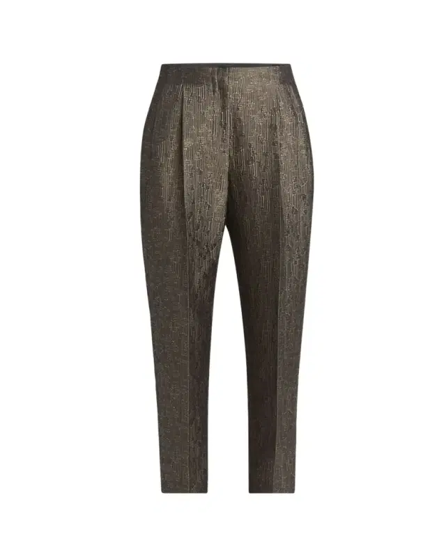 Giorgio Armani Geo Silk Jacquard Tapered-Leg Trousers