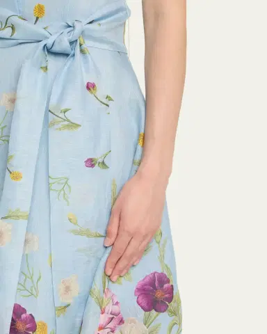 Rickie Freeman for Teri Jon Sleeveless Floral-Print Midi Shirtdress | Thumbnail 5