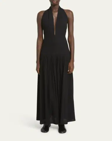 Proenza Schouler Tala Halter Viscose Georgette Dress | Thumbnail 2
