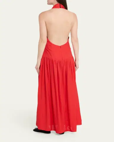 Proenza Schouler Tala Halter Viscose Georgette Dress | Thumbnail 7