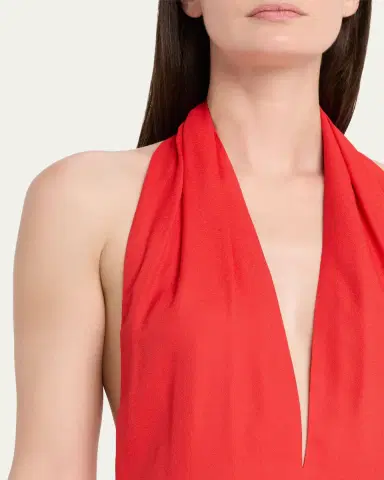 Proenza Schouler Tala Halter Viscose Georgette Dress | Thumbnail 9