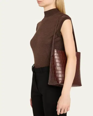 Mansur Gavriel Small Croc-Embossed Leather Tote Bag | Thumbnail 2 Mansur Gavriel Small Croc-Embossed Leather Tote Bag | Thumbnail 2