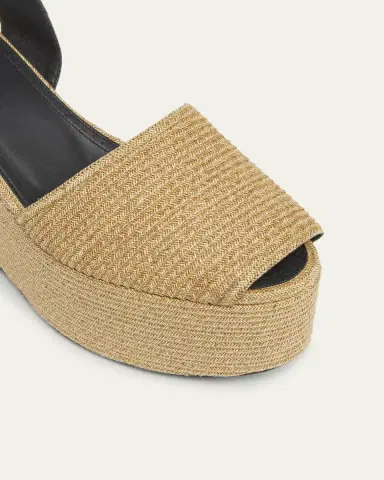 Alaïa Straw Wedge Slingback Sandals | Thumbnail 3