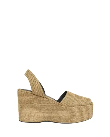 Alaïa Straw Wedge Slingback Sandals | Thumbnail 1