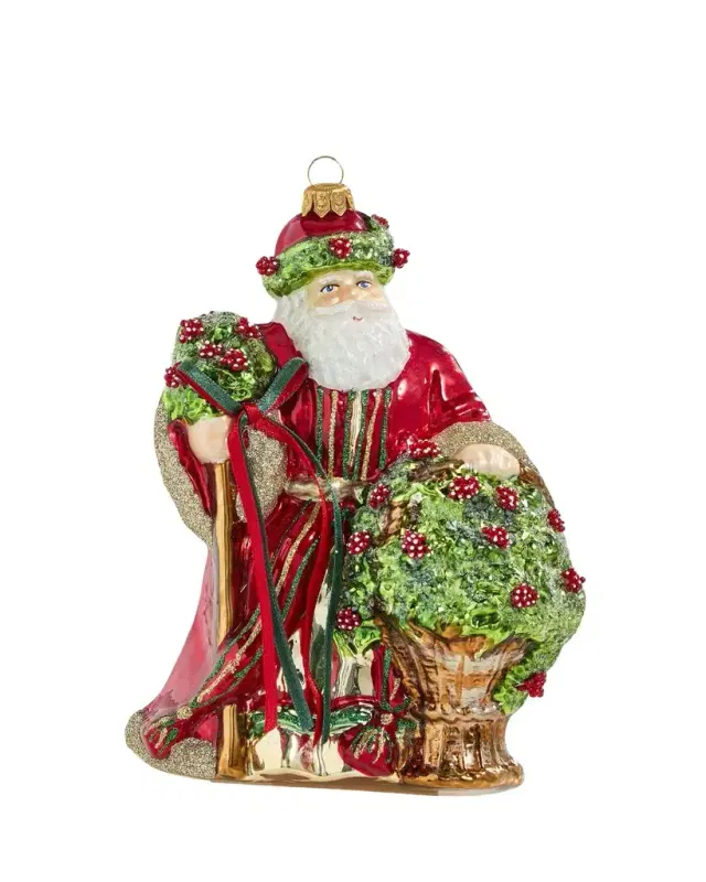 Power of Flower Santa Ornament
