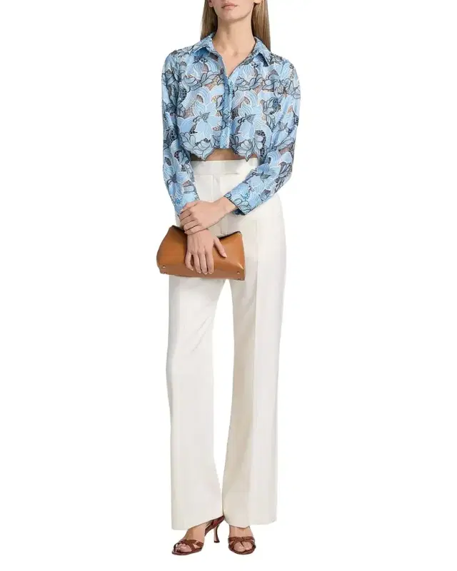 Akemi Cropped Button-Front Shirt