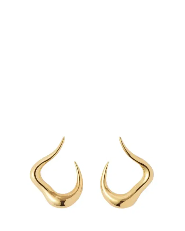18K Yellow Gold Bold Stream Open Earrings