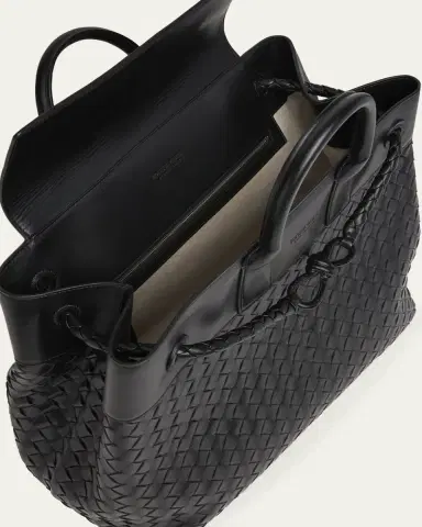 Bottega Veneta Men's Small Andiamo Voyager Intrecciato Shoulder Bag | Thumbnail 4 Bottega Veneta Men's Small Andiamo Voyager Intrecciato Shoulder Bag | Thumbnail 4