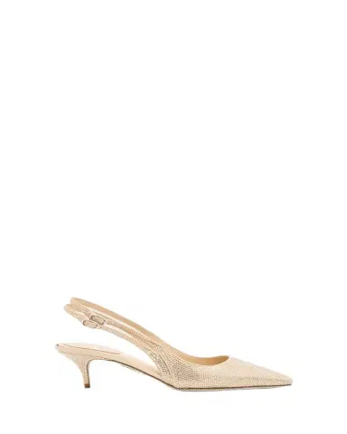 René Caovilla Olivia Embellished Satin Slingback Pumps | Thumbnail 1