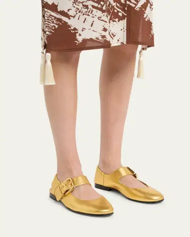 Bottega Veneta Astaire Leather Mary Jane Ballerina Flats | Thumbnail 2