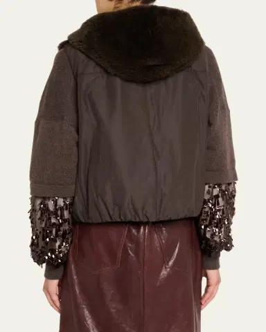 Brunello Cucinelli Reversible Hooded Goat Vest | Thumbnail 3 Brunello Cucinelli Reversible Hooded Goat Vest | Thumbnail 3