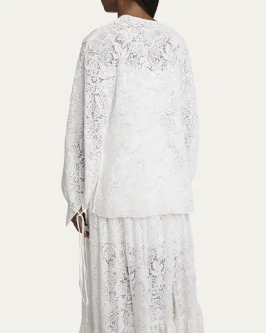 Erdem Floral Lace Drawstring Blouse | Thumbnail 3