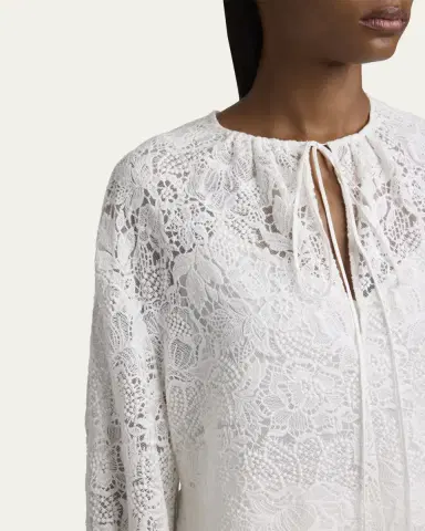 Erdem Floral Lace Drawstring Blouse | Thumbnail 5
