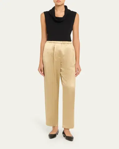 Giorgio Armani Relaxed-Leg Silk Pull-On Trousers | Thumbnail 2 Giorgio Armani Relaxed-Leg Silk Pull-On Trousers | Thumbnail 2