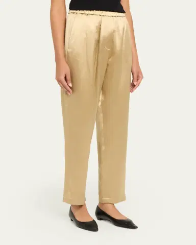 Giorgio Armani Relaxed-Leg Silk Pull-On Trousers | Thumbnail 4 Giorgio Armani Relaxed-Leg Silk Pull-On Trousers | Thumbnail 4