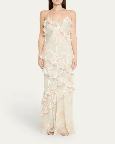 LoveShackFancy Rialto Asymmetric Ruffle Maxi Dress | Thumbnail 2