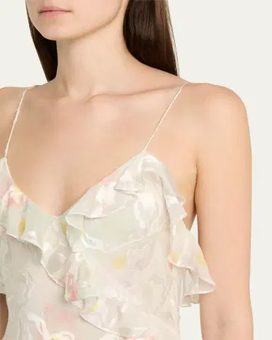 LoveShackFancy Rialto Asymmetric Ruffle Maxi Dress | Thumbnail 5
