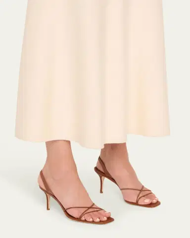 Manolo Blahnik Leather Strappy Slingback Sandals | Thumbnail 2