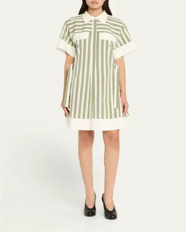 3.1 Phillip Lim Stripe Short-Sleeve Shirt Dress | Thumbnail 2 3.1 Phillip Lim Stripe Short-Sleeve Shirt Dress | Thumbnail 2