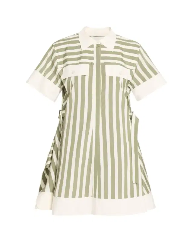 3.1 Phillip Lim Stripe Short-Sleeve Shirt Dress