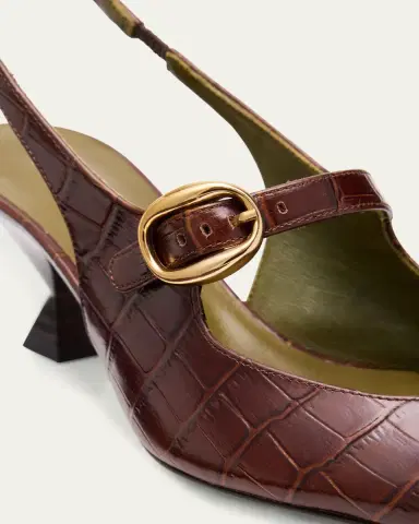 Maria Luca Natalia Croc-Embossed Leather Mary Jane Slingback Pumps | Thumbnail 3 Maria Luca Natalia Croc-Embossed Leather Mary Jane Slingback Pumps | Thumbnail 3