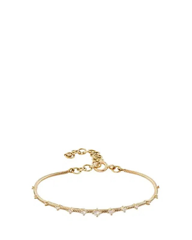 18K Yellow Gold Diamonds On Chain Bracelet