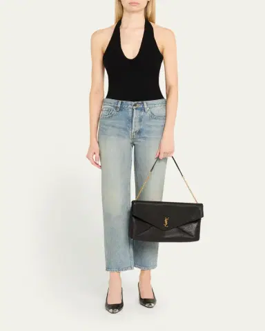 Saint Laurent YSL Envelope Clutch Bag in Grained Leather | Thumbnail 5 Saint Laurent YSL Envelope Clutch Bag in Grained Leather | Thumbnail 5