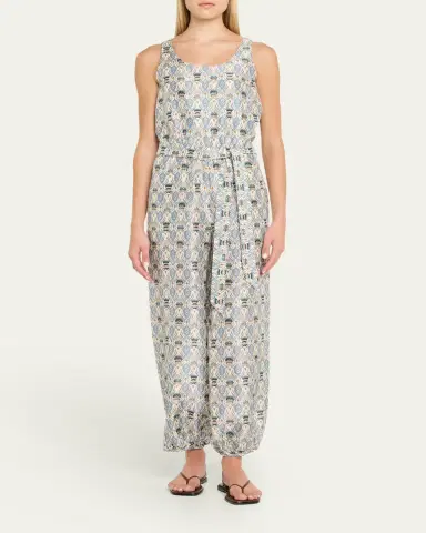 Loro Piana Nadia Belted Wide-Leg Cuffed Romper | Thumbnail 2 Loro Piana Nadia Belted Wide-Leg Cuffed Romper | Thumbnail 2