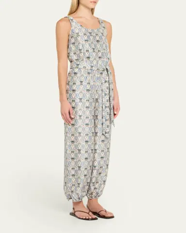 Loro Piana Nadia Belted Wide-Leg Cuffed Romper | Thumbnail 4 Loro Piana Nadia Belted Wide-Leg Cuffed Romper | Thumbnail 4