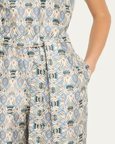Loro Piana Nadia Belted Wide-Leg Cuffed Romper | Thumbnail 5 Loro Piana Nadia Belted Wide-Leg Cuffed Romper | Thumbnail 5