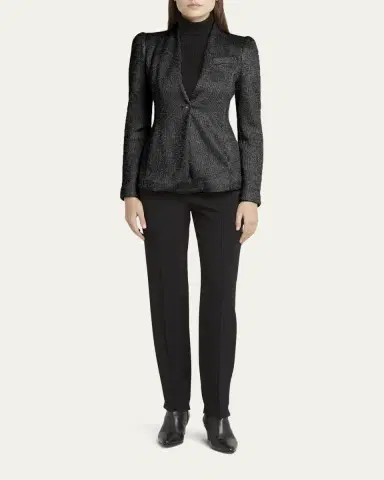 Giorgio Armani Textured Jersey Jacquard Single-Breasted Blazer | Thumbnail 2