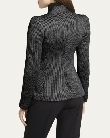 Giorgio Armani Textured Jersey Jacquard Single-Breasted Blazer | Thumbnail 3