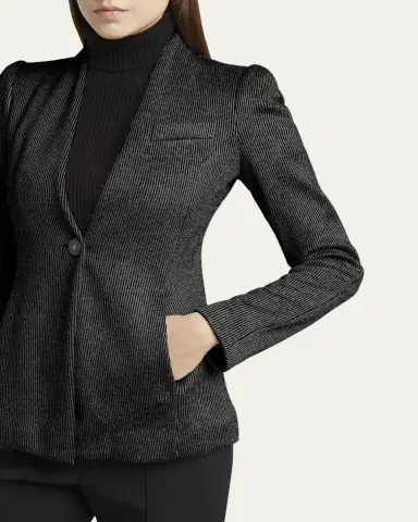 Giorgio Armani Textured Jersey Jacquard Single-Breasted Blazer | Thumbnail 5