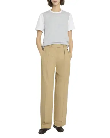 The Row Alfidis Pleated Straight-Leg Cotton-Cashmere Pants | Thumbnail 1