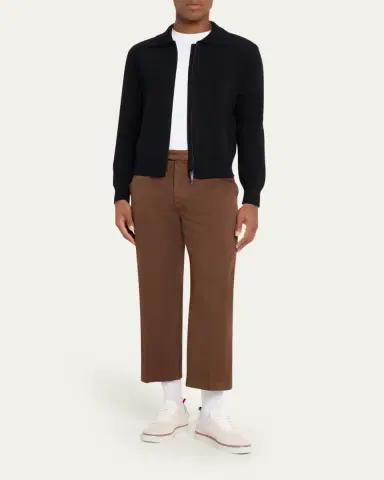 Thom Browne Men's Double-Face Knit Full-Zip Sweater | Thumbnail 2