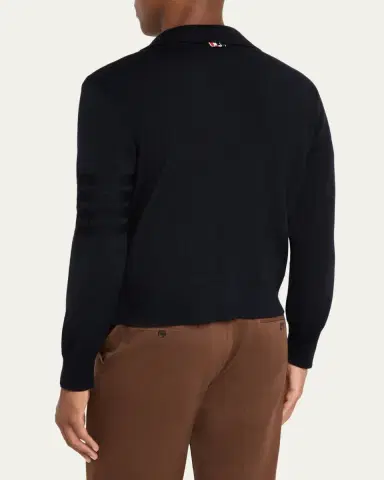 Thom Browne Men's Double-Face Knit Full-Zip Sweater | Thumbnail 3