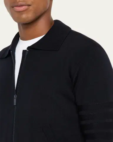 Thom Browne Men's Double-Face Knit Full-Zip Sweater | Thumbnail 5