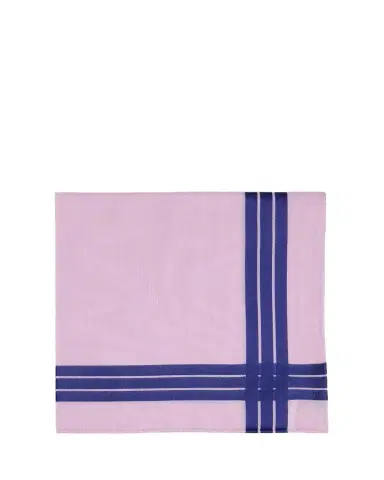 Simonnot Godard Men's Satin Crossed Stripe Cotton Handkerchief | Thumbnail 1 Simonnot Godard Men's Satin Crossed Stripe Cotton Handkerchief | Thumbnail 1