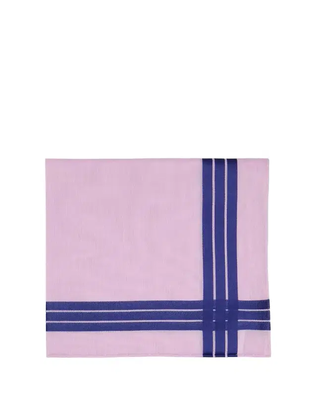 Simonnot Godard Men's Satin Crossed Stripe Cotton Handkerchief